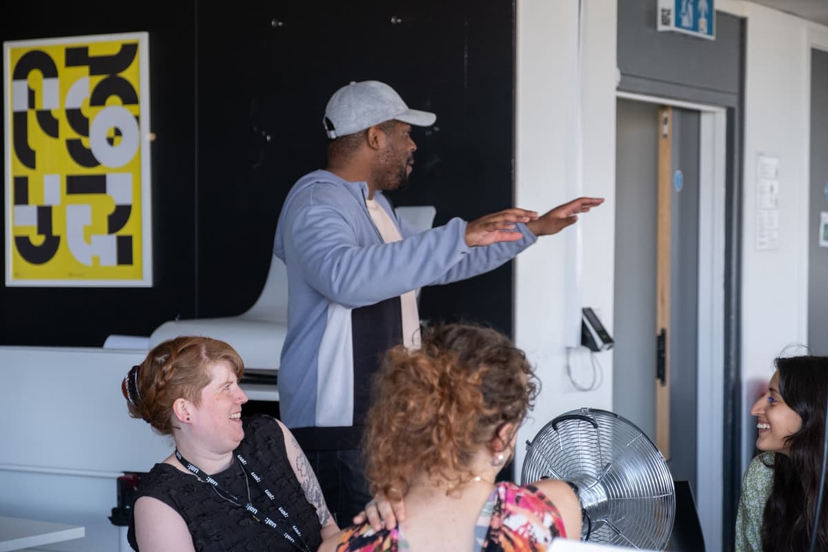 Obinna Iwuji facilitating a workshop